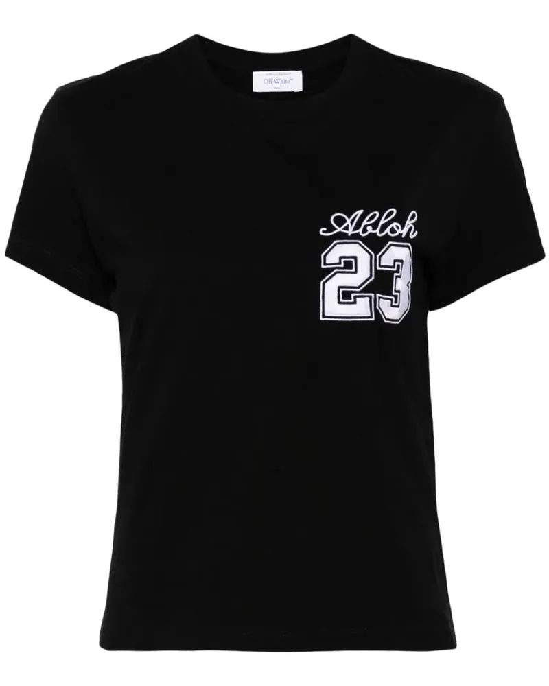 OFF-WHITE T-Shirt mit Logo-Print - Schwarz Schwarz