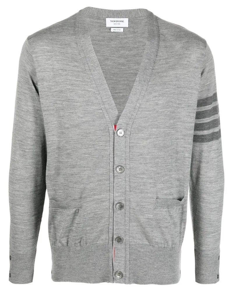 Thom Browne Cardigan mit V-Ausschnitt - Grau Grau