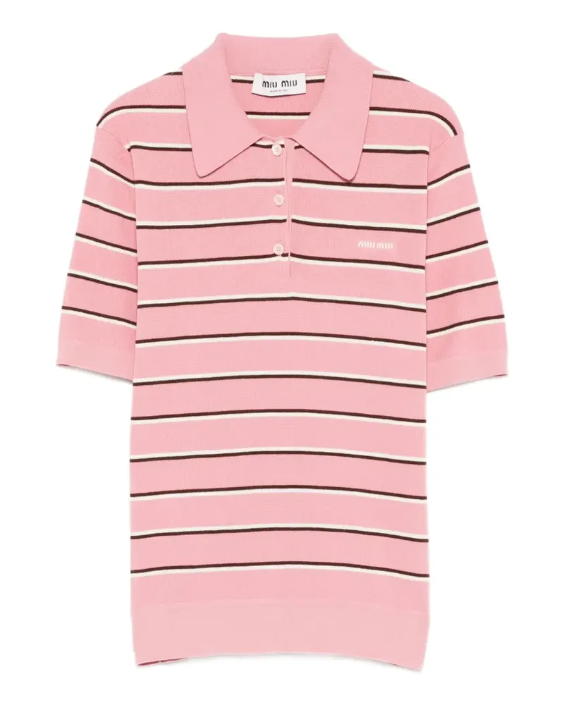 Miu Miu Gestreiftes Poloshirt - Rosa Rosa
