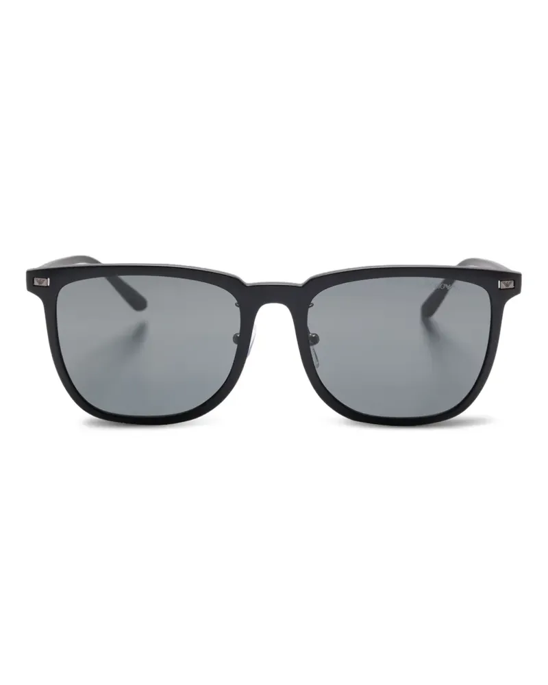 Emporio Armani Sonnenbrille mit eckigem Gestell - Schwarz Schwarz