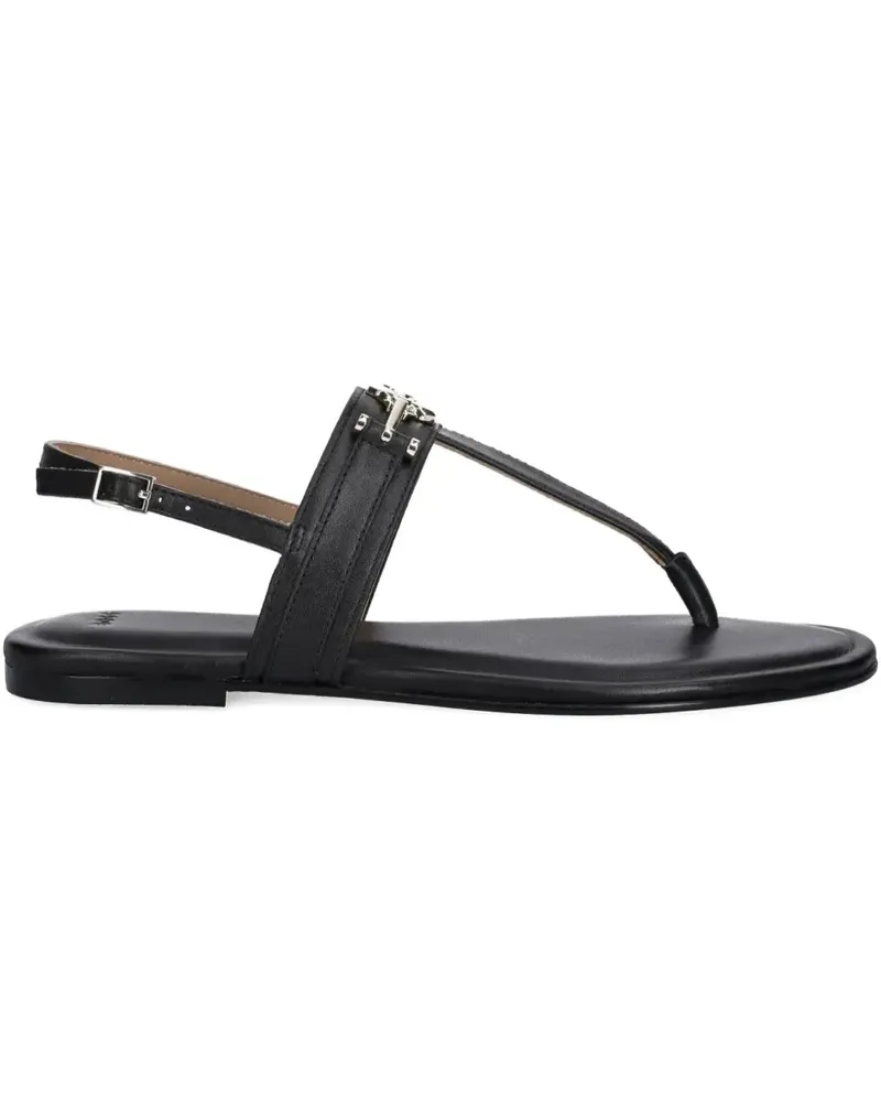 HUGO BOSS Sandalen mit Logo-Schild - Schwarz Schwarz