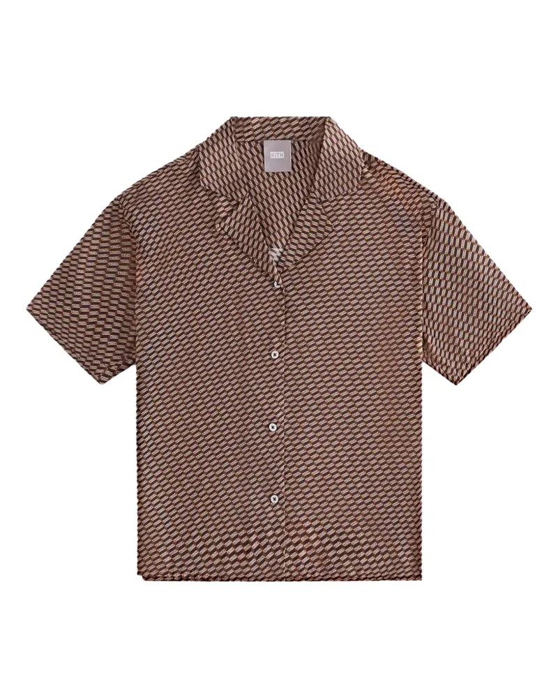 KITH Elena monogram camp shirt - Braun Braun
