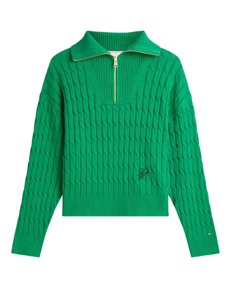 Tommy Hilfiger cable-knit zip sweater - Grün Grün