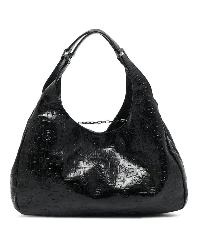 Tory Burch Dafina embossed leather shoulder bag - Schwarz Schwarz