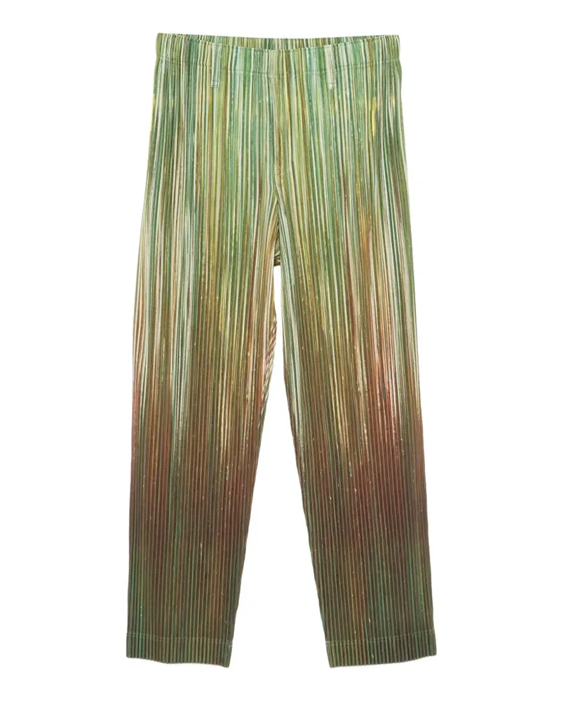 Issey Miyake pleated striped trousers - Grün Grün
