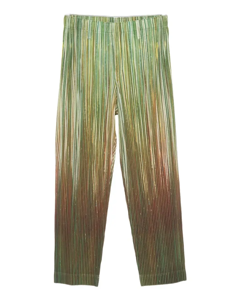 Issey Miyake pleated striped trousers - Grün Grün