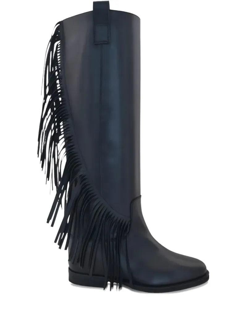Via Roma 15 Malibu Stiefel mit Fransen - Schwarz Schwarz