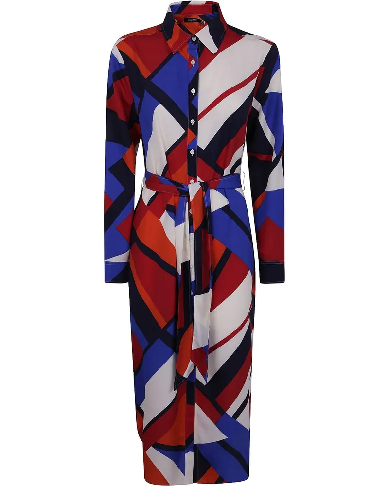 Ralph Lauren Hemdkleid mit abstraktem Print - Blau Blau