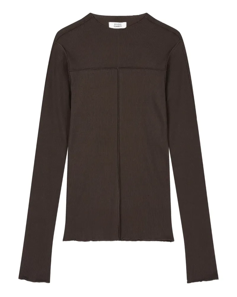 STUDIO TOMBOY long-sleeve corduroy T-shirt - Braun Braun