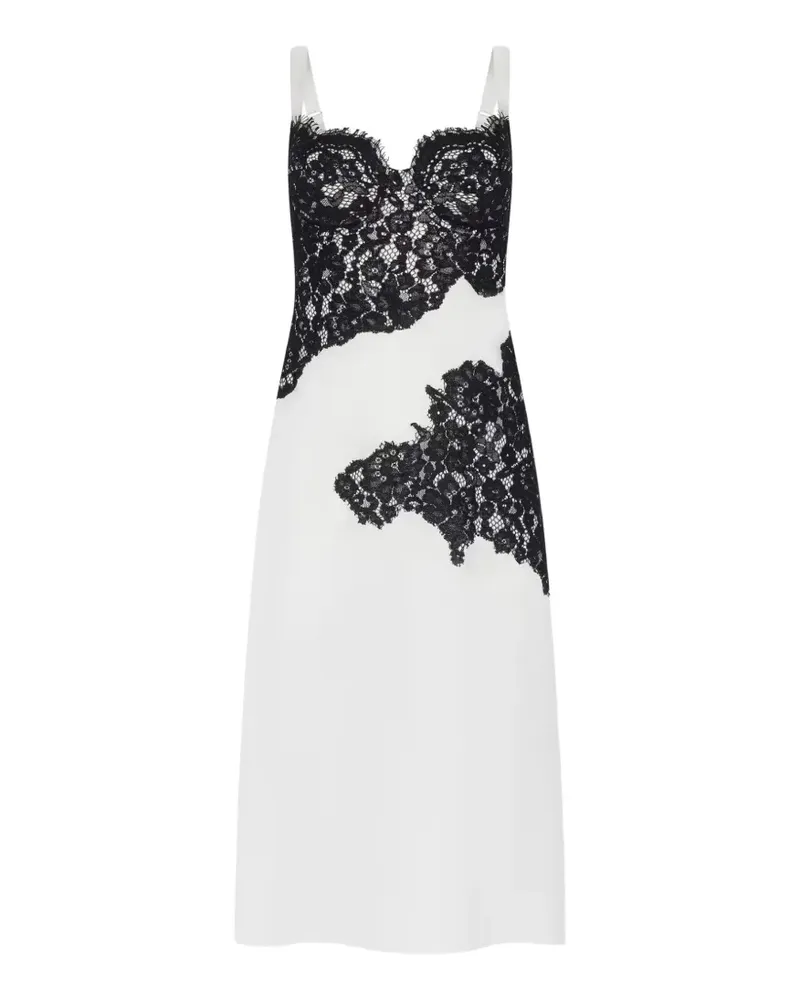 L'Agence Midikleid mit Spitze - Weiß Weiß