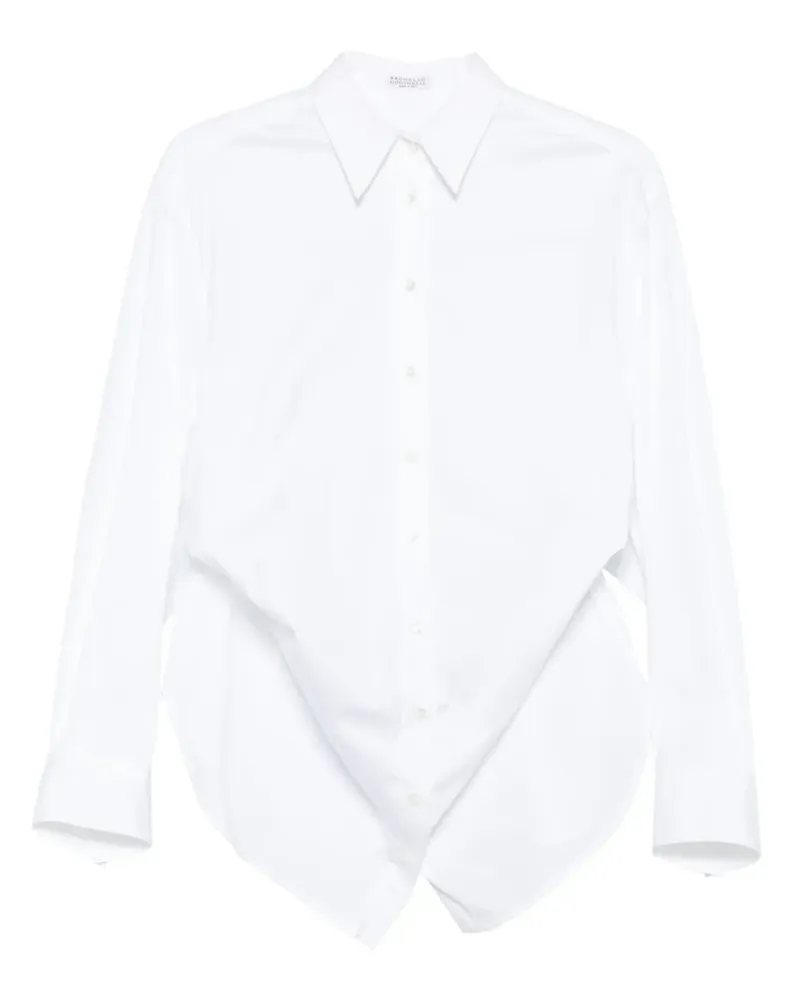 Brunello Cucinelli Hemd mit abgerundetem Saum - Weiß Weiß