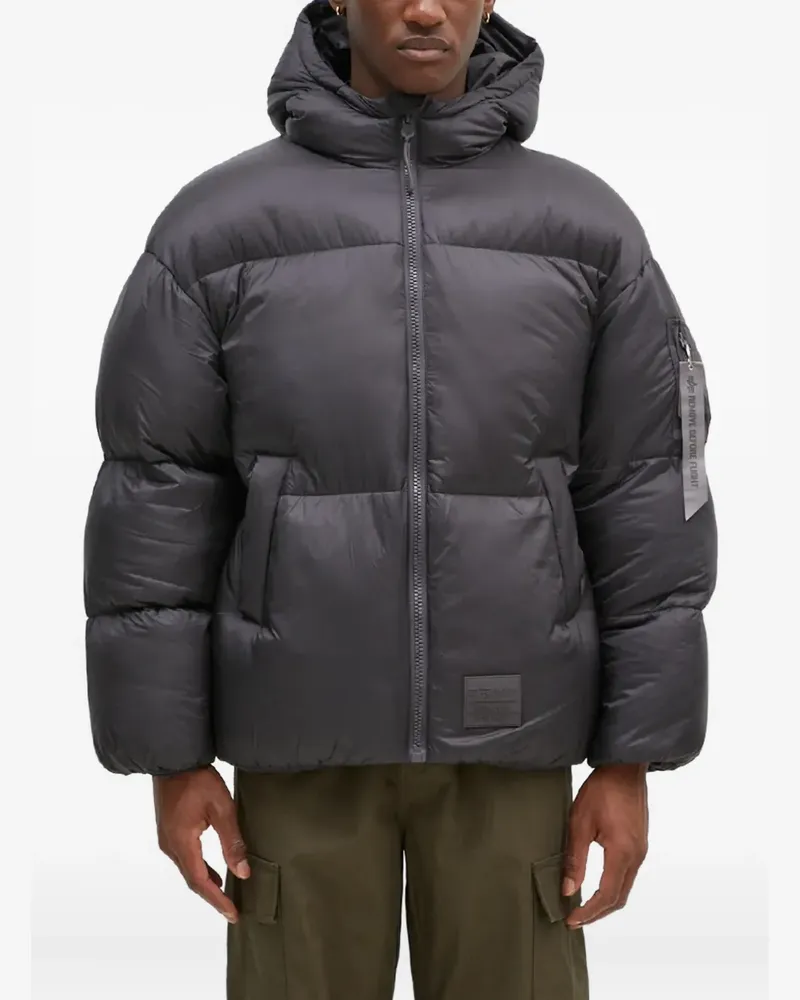 Alpha Industries hooded puffer jacket - Grau Grau