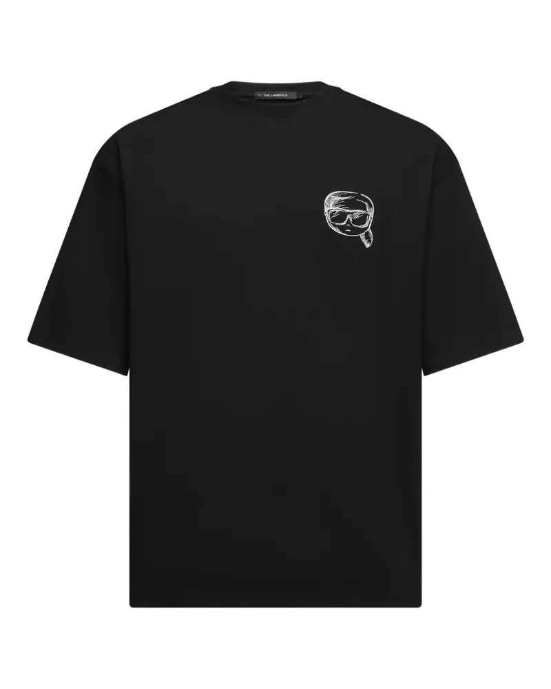 Karl Lagerfeld Ikon Sketch T-Shirt - Schwarz Schwarz