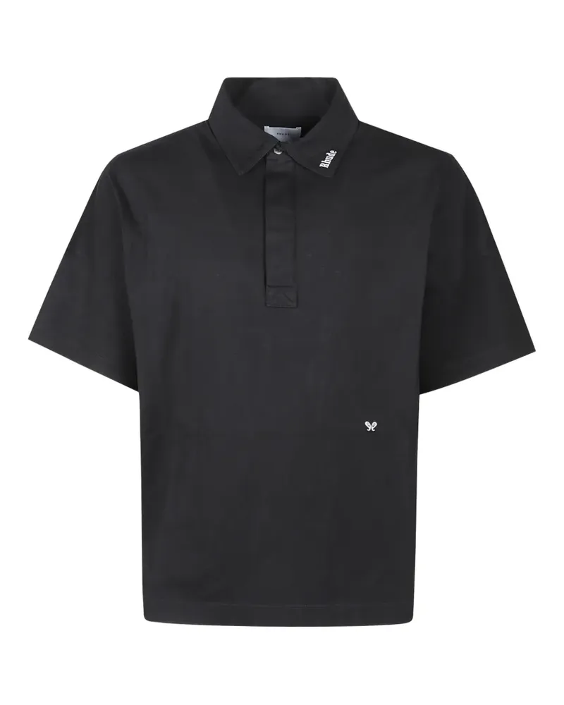 RHUDE logo-embroidered polo shirt - Schwarz Schwarz