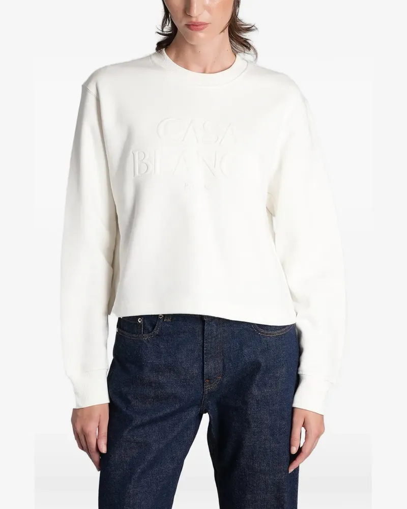 Casablanca Paris Sweatshirt mit Logo-Stickerei - Weiß Weiß