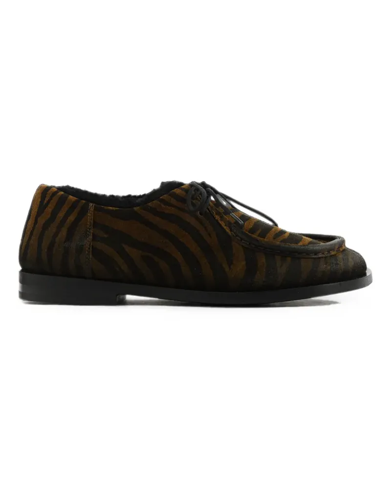 Elena Iachi Derby-Schuhe mit Zebra-Print - Braun Braun