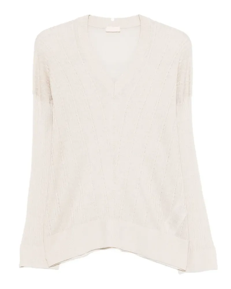Liu Jo V-neck long-sleeve sweater - Nude Nude