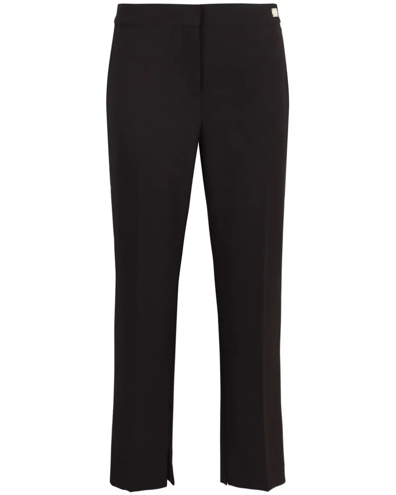 Elisabetta Franchi Krepphose mit Schlitzdetail - Schwarz Schwarz