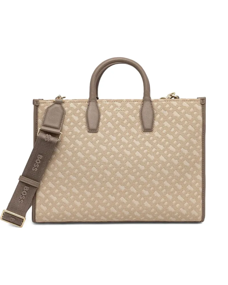 HUGO BOSS Shopper mit Logo-Schild - Nude Nude
