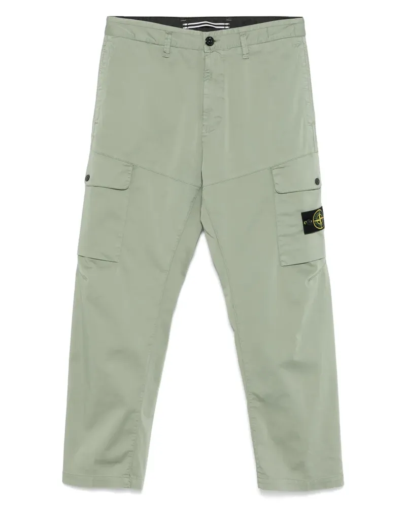 Stone Island Hose mit Kompass-Patch - Grün Grün