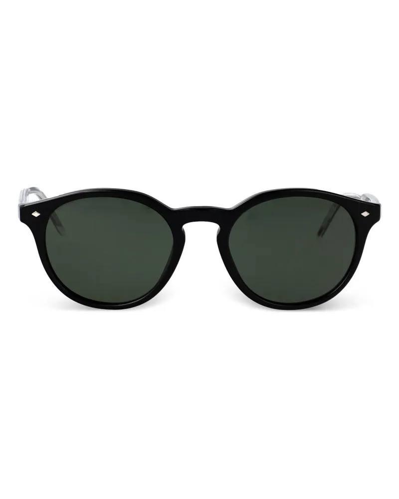 Giorgio Armani Sonnenbrille mit rundem Gestell - Schwarz Schwarz