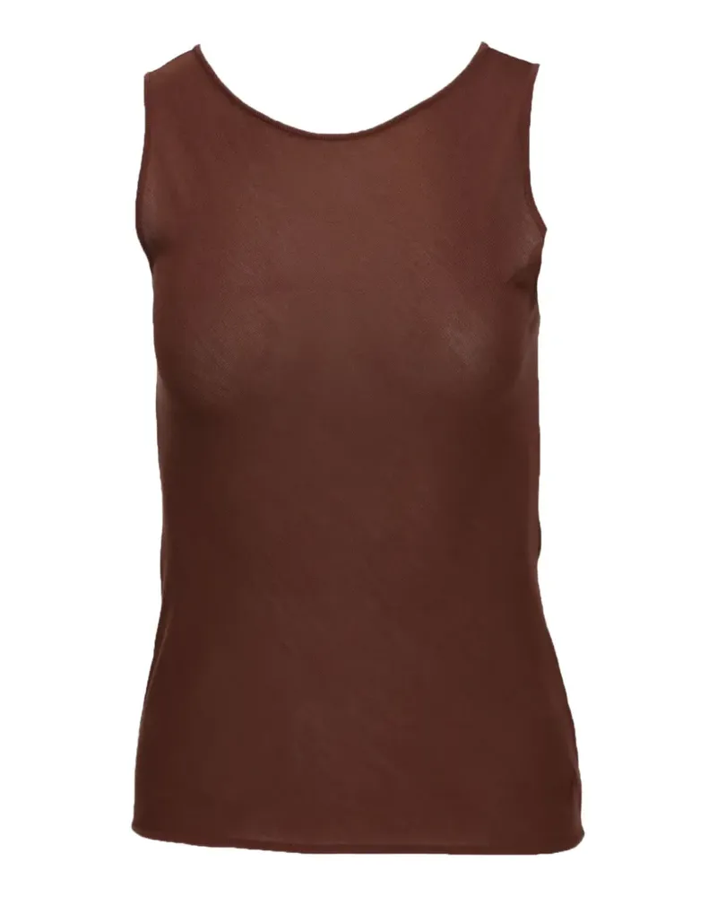 Isaia fine-knit sleeveless top - Braun Braun