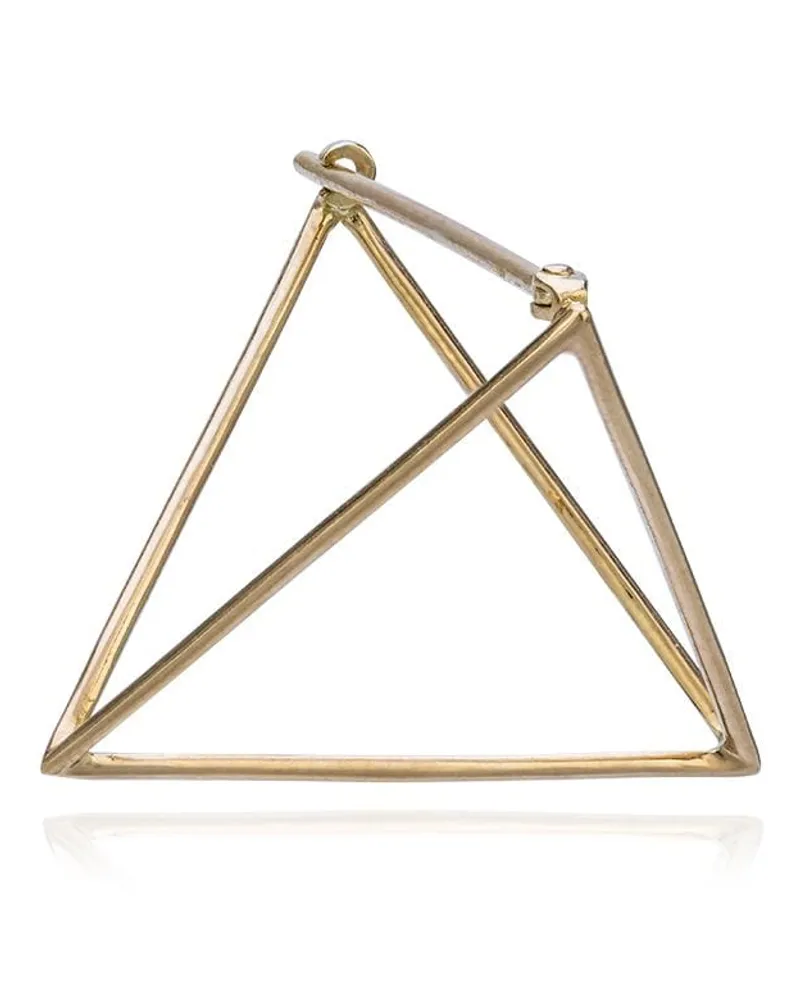 SHIHARA 18kt Gelbgoldohrring in 3D-Triangel-Form - Metallic Metallic