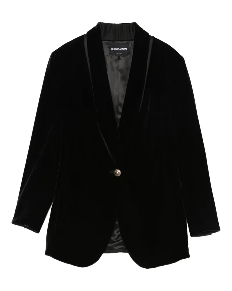 Giorgio Armani velvet single-breasted blazer - Schwarz Schwarz
