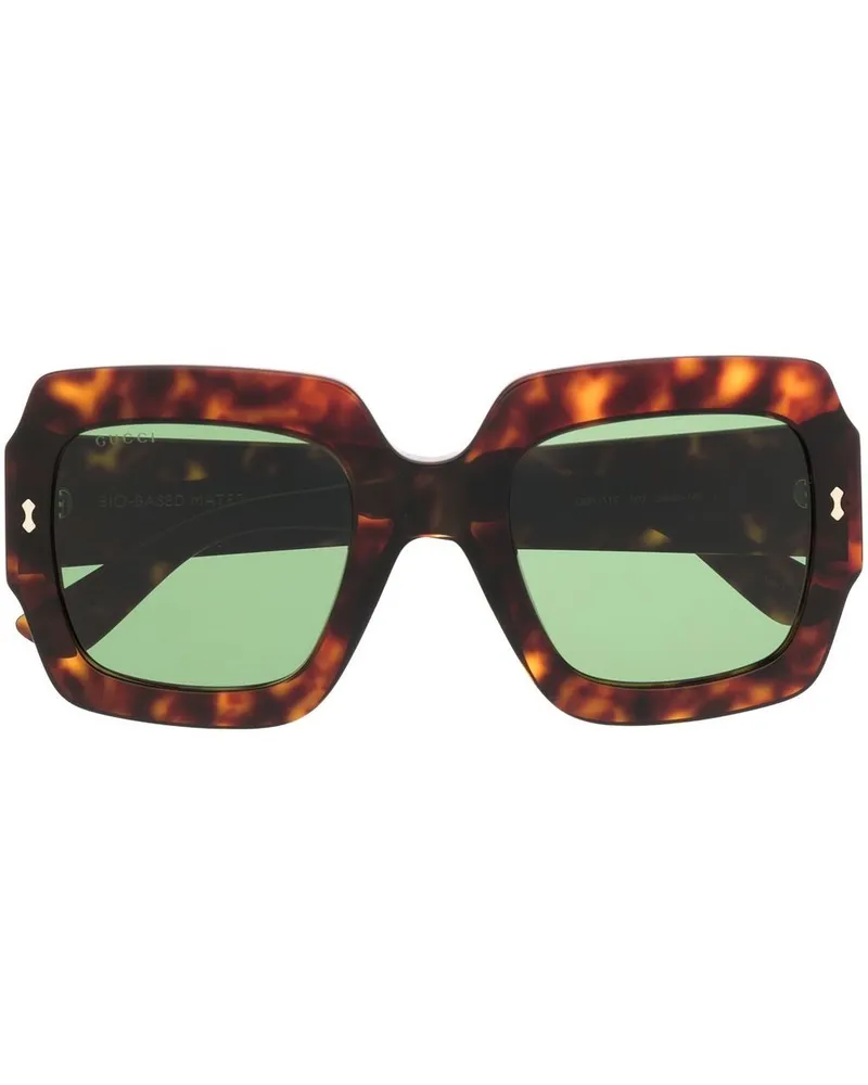 Gucci Oversized-Brille in Schildpattoptik - Braun Braun