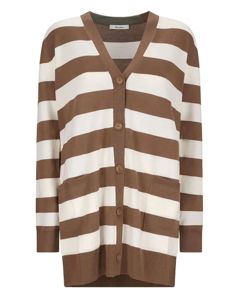 Max Mara Cardigan mit Streifenmuster - Braun Braun