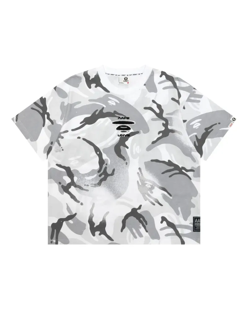 BAPE camouflage-print embroidered T-shirt - Weiß Weiß