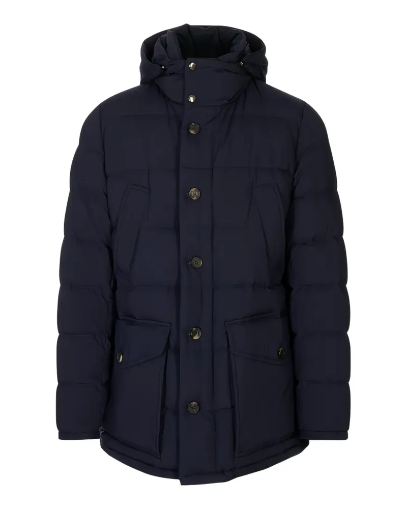 Kiton quilted hooded jacket - Blau Blau