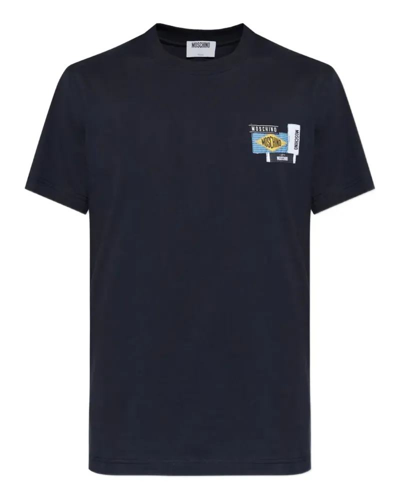 Moschino patch-detail T-shirt - Blau Blau