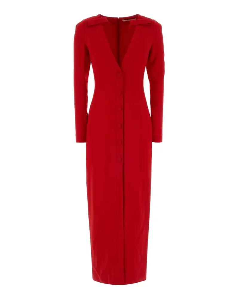 Alessandra Rich Cady V-neck button maxi dress - Rot Rot