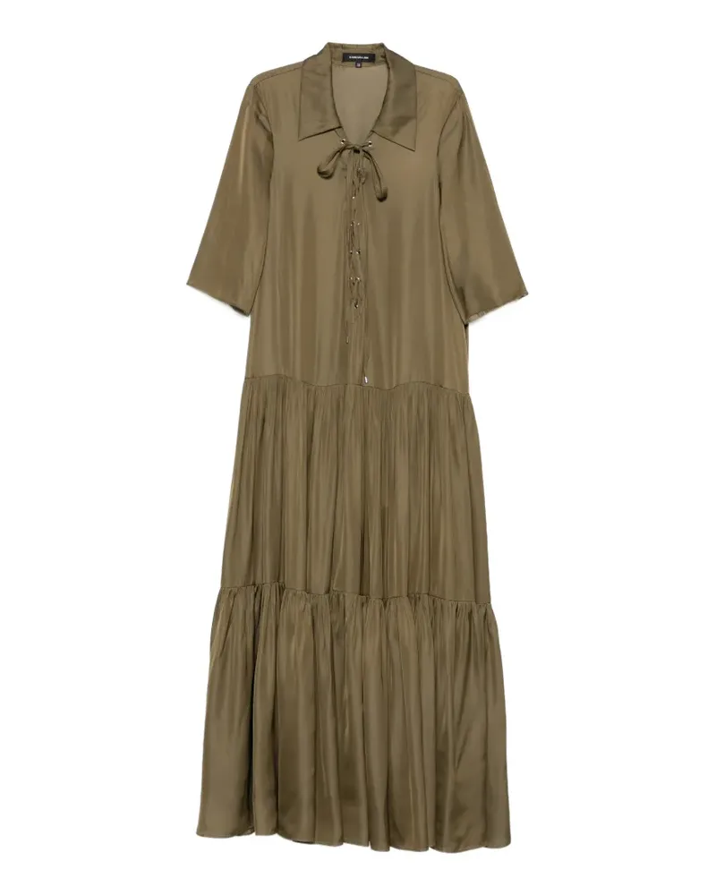 Barbara Bui lace-up tiered maxi dress - Grün Grün