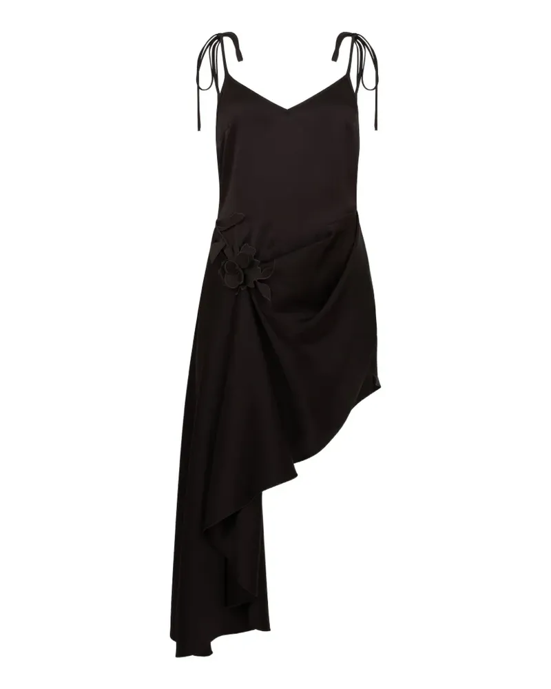 David Koma appliqué draped mini dress - Schwarz Schwarz