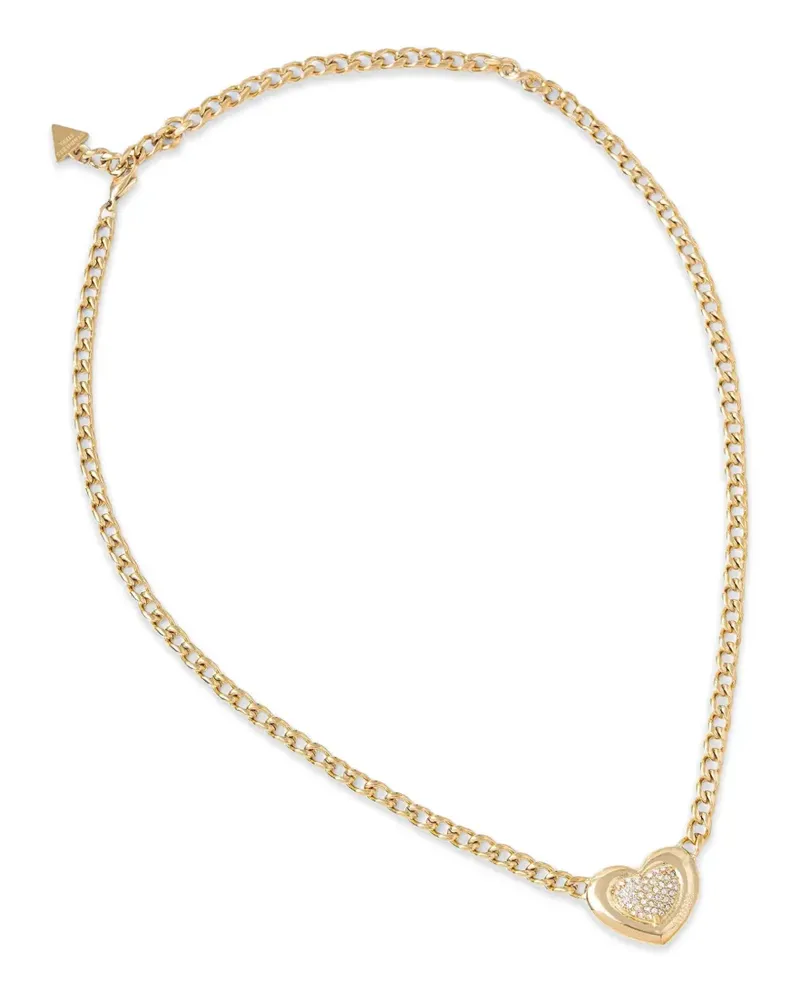 Guess Halskette mit kristallverziertem Herzanhänger - Gold Gold