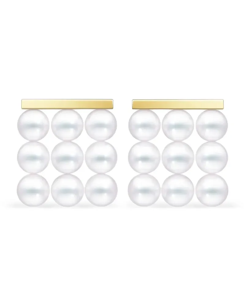 TASAKI 18kt Collection Line Balance Build Gelbgoldohrringe mit Akoya-Perle Gold