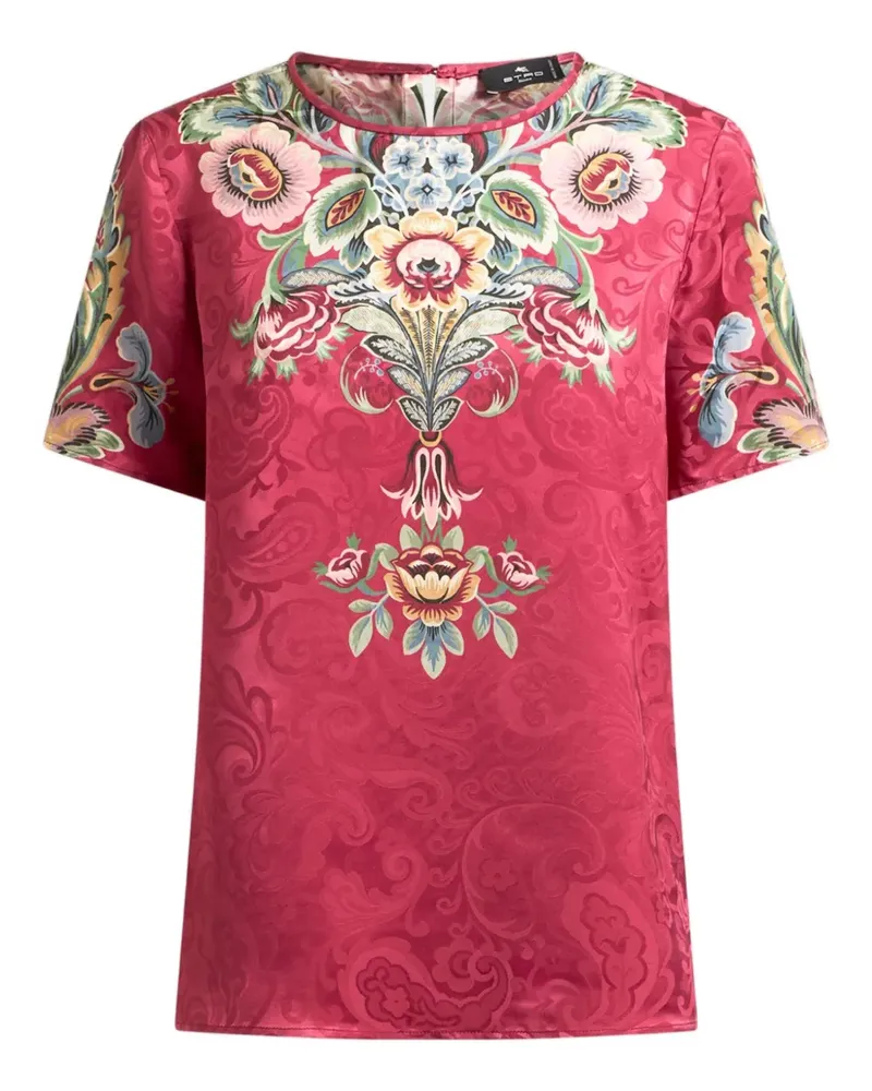 Etro T-Shirt mit Blumen-Print - Rot Rot