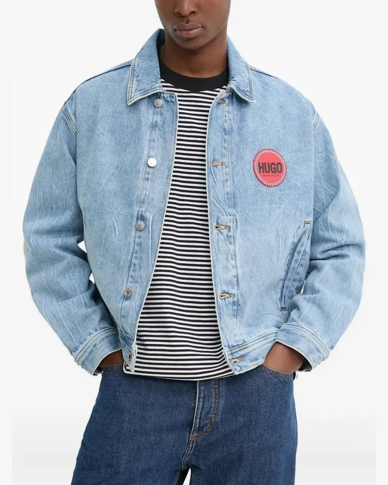 HUGO BOSS logo-patch denim jacket - Blau Blau