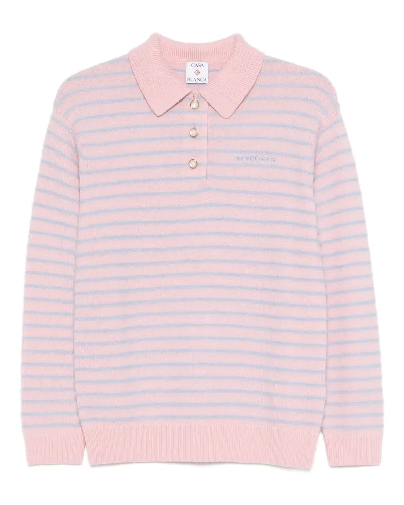 Casablanca Paris logo-embroidered polo shirt - Rosa Rosa