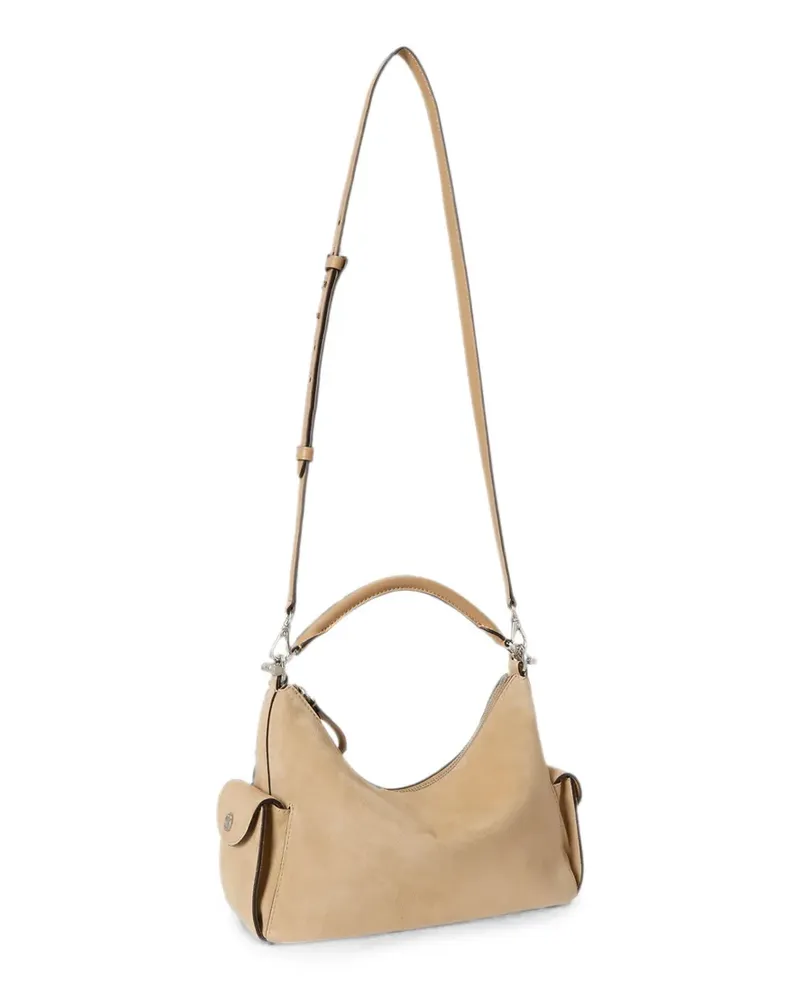 Ralph Lauren Mini Blaike Schultertasche aus Wildleder - Nude Nude