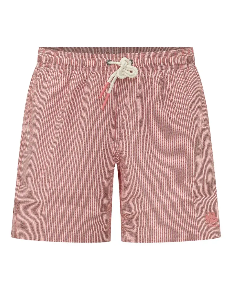 Sundek Gestreifte Seersucker-Boardshorts - Rot Rot