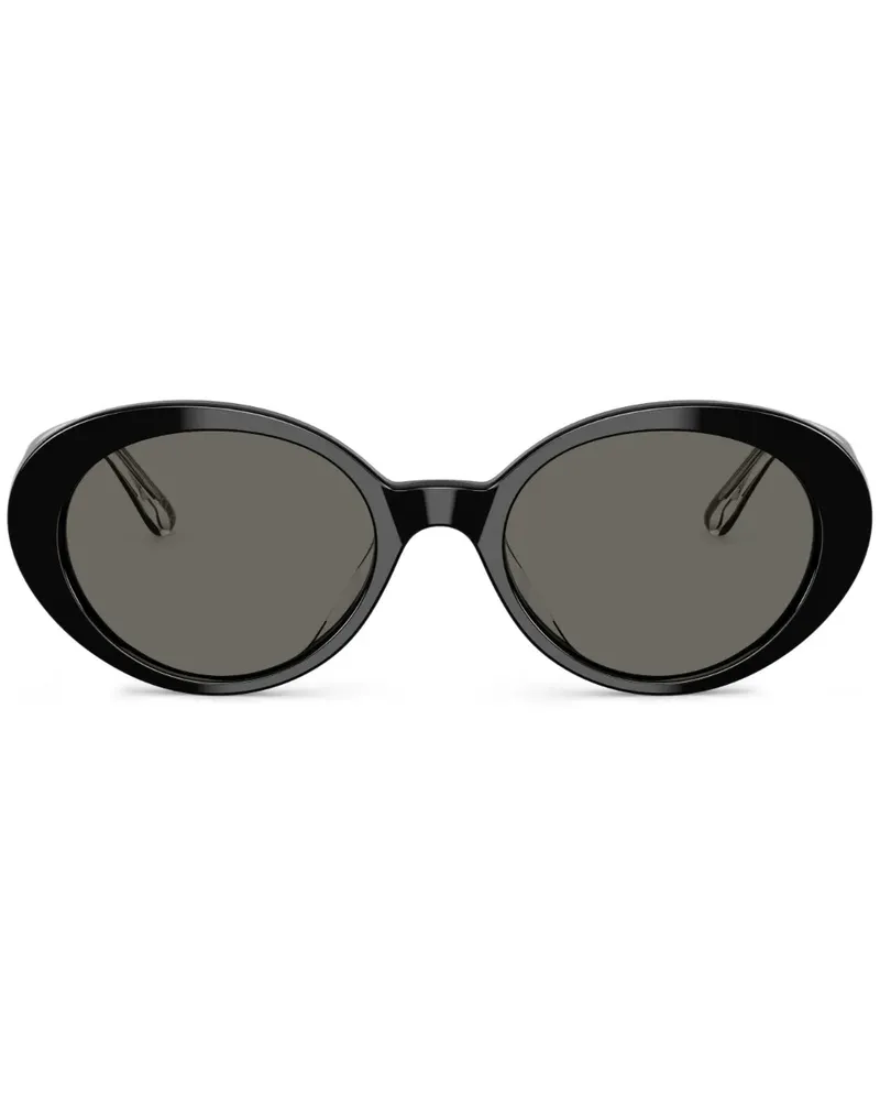 Oliver Peoples Sonnenbrille mit ovalem Gestell - Schwarz Schwarz