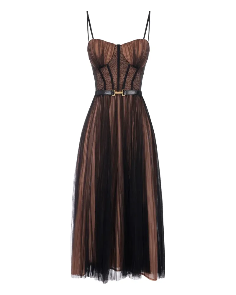 Elisabetta Franchi Bustier-Kleid mit Falten - Schwarz Schwarz