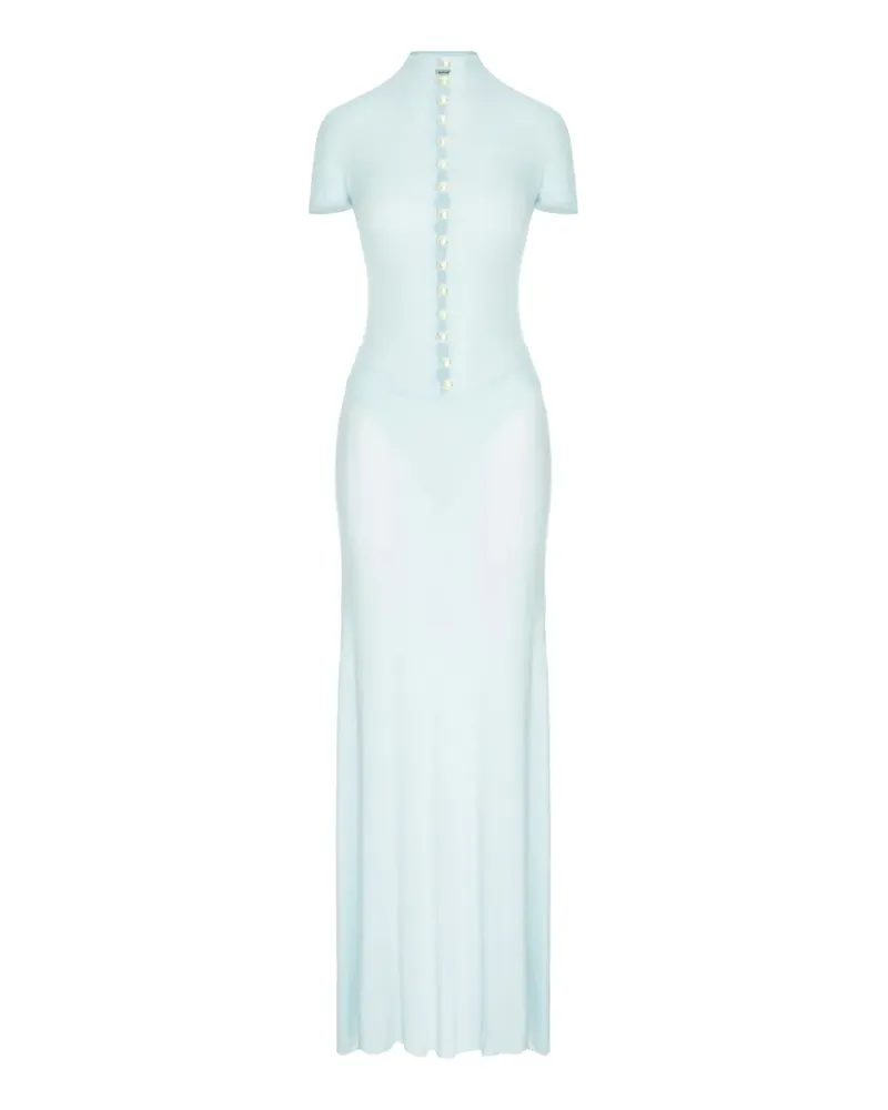 MANURÍ Maxikleid mit Perlen - Grün Grün