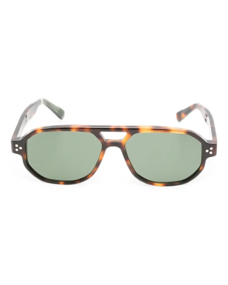 SNOB Milano Pilotenbrille in Schildpattoptik - Braun Braun
