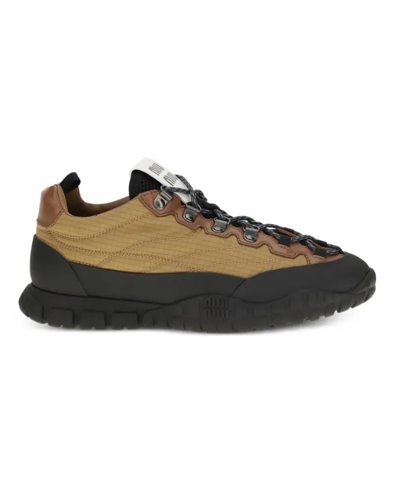 Miu Miu Tyre Sneakers aus Funktionsstoff und Leder - Nude Nude