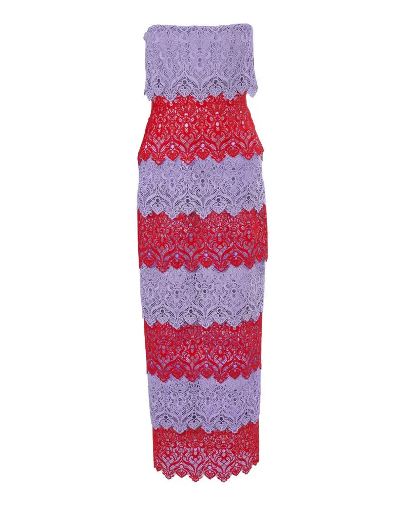 Carolina Herrera New York lace-trim strapless maxi dress ‌ - Rot Rot