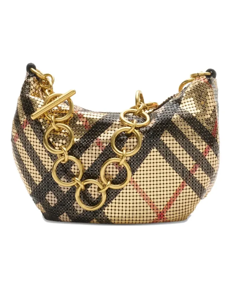 Burberry Mini-Tasche mit Chainmail-Check - Gold Gold